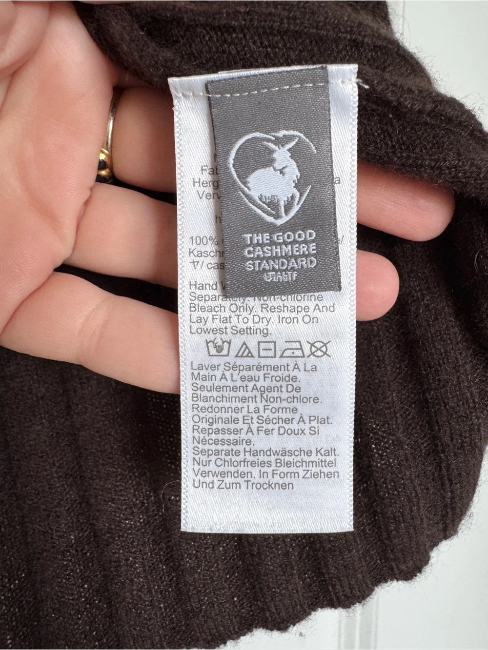 NWT J. CREW Women's Wide-rib cashmere sweater shell heather chocolate XL *NOTE* - Picture 8 of 15